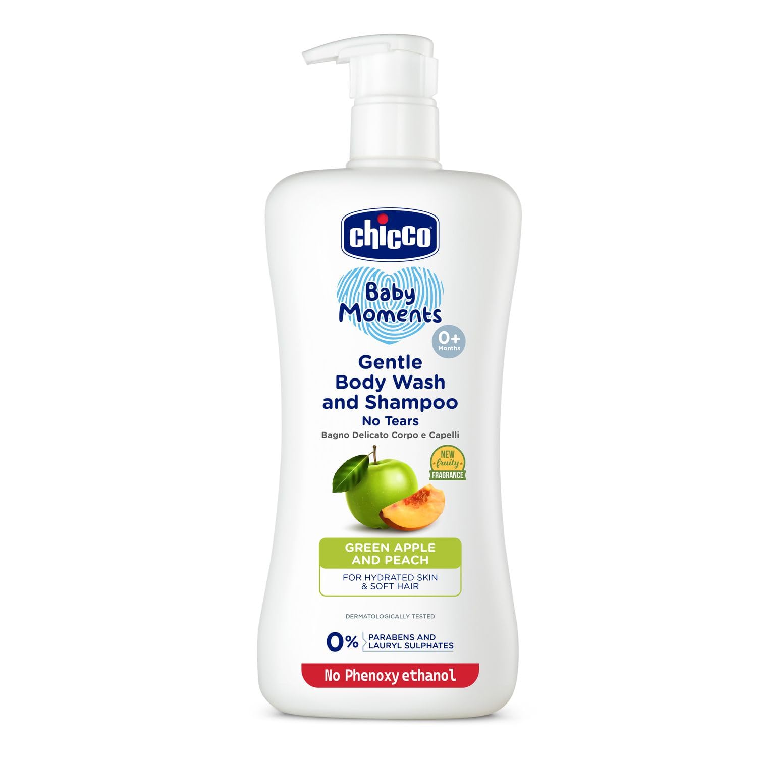 Chicco Baby Moments Gentle Body Wash And Shampoo For Rich Moisturised Skin & Soft Hair 500Ml