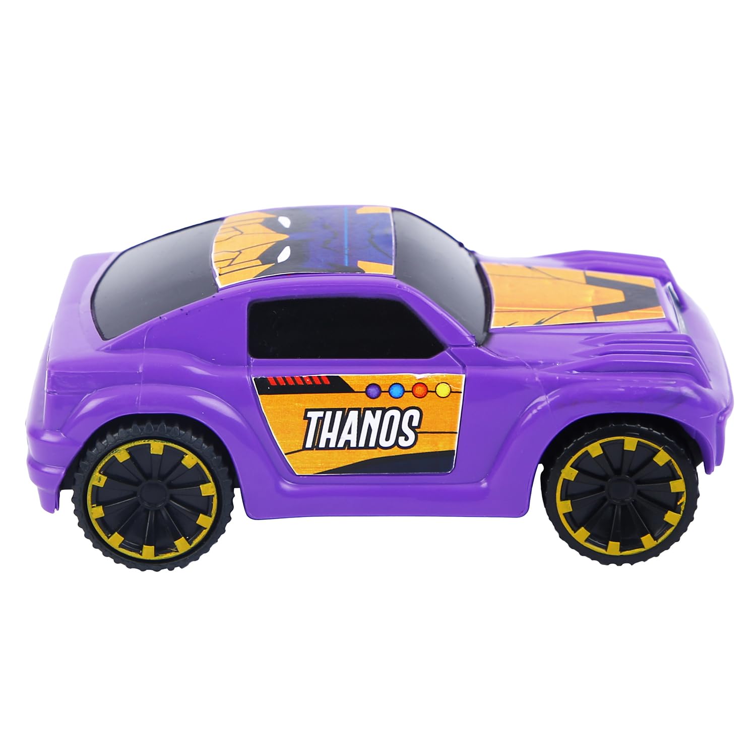 SKOODLE Kid Marvel Pull-Back SUV - Thanos Edition, Marvel Inspired Toy Bikes with Sturdy and Long-Lasting Construction, Enhances Motor Skills and Fun Vehicle Toy for Gifting - Purple