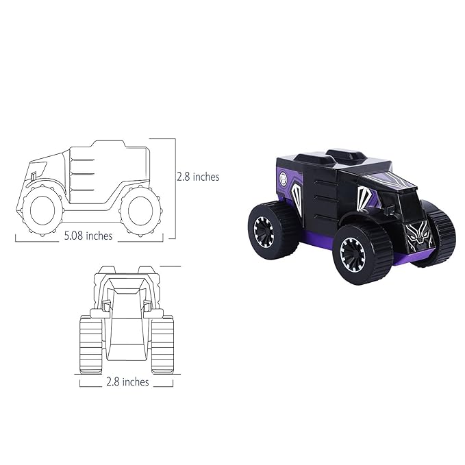 SKOODLE Kid Marvel Pull-Back Monster Truck - Black Panther Edition, Marvel Inspired Toy Bikes with Sturdy and Long-Lasting Construction, Enhances Motor Skills and Fun Vehicle Toy for Gifting - Blue