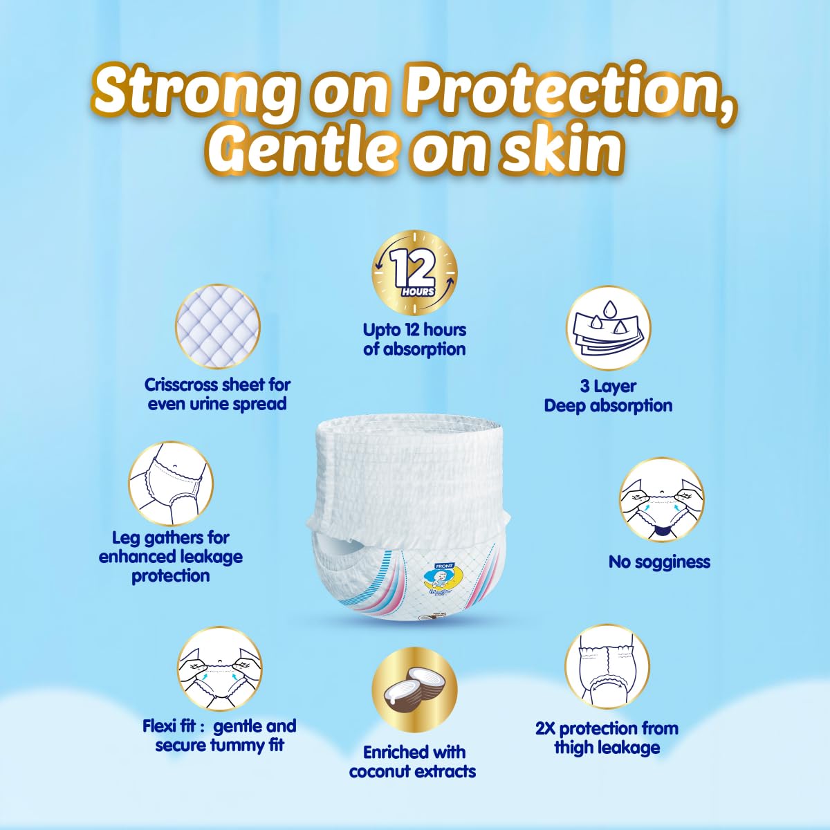 Mamypoko Pants Extra Absorb Baby Diapers, Small (S Size) | 4-8 Kg | 46 Count