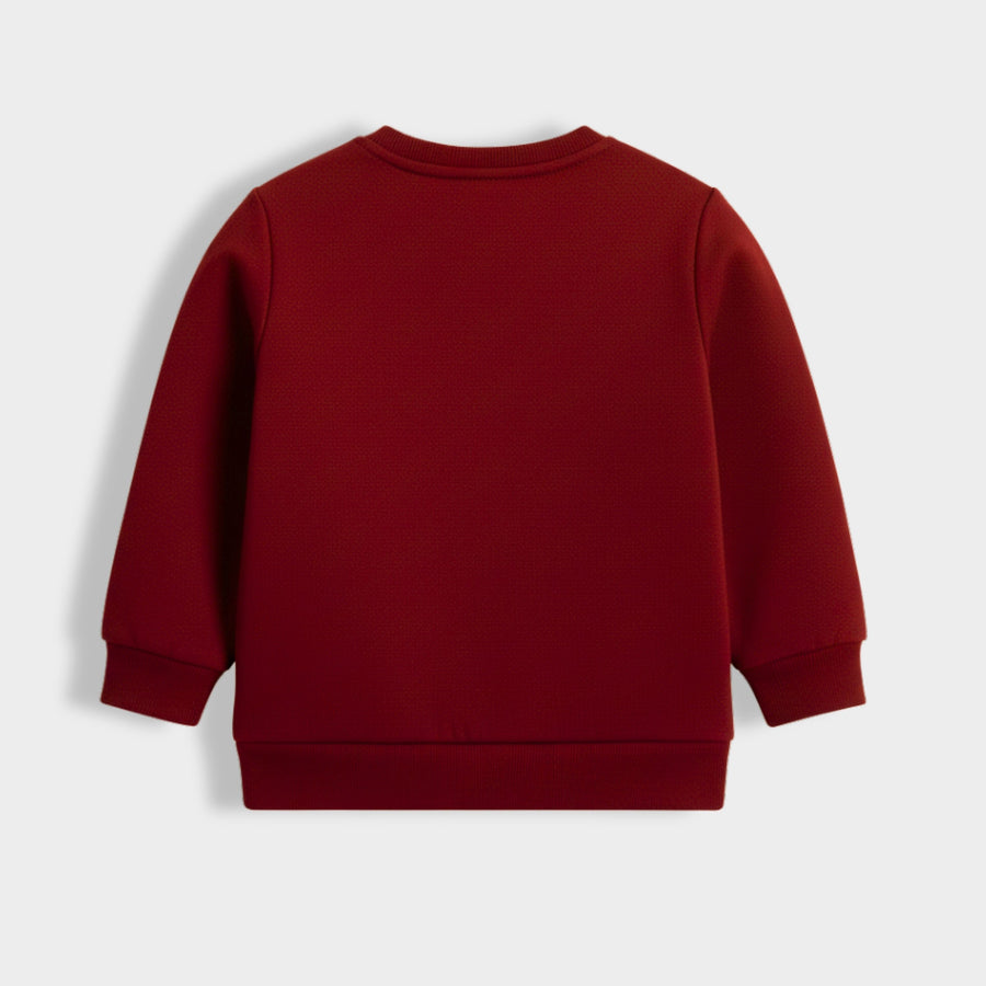 Red Animal Kingdom Print Cotton Sweatshirt