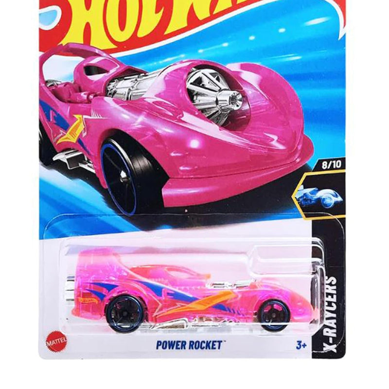 Pampam Toys Licensed Diecast Toy Car, Metal Scale Model, HW X RAYCERS Power Rocket, Miniature Car for Kids and Collectors