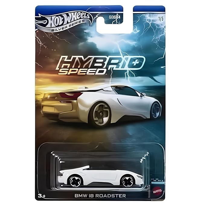 Hot Wheels Hybrid Speed 1:64 BMW I8 Roadster Silver Series for 3 Years & Above 1/5 (White)
