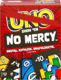 Show ‘Em No Mercy Card Game | Fun Family Party Game for Kids & Adults | Travel-Friendly Deck with Extra Cards, Special Rules & Tough Penalties | Uno Style Game