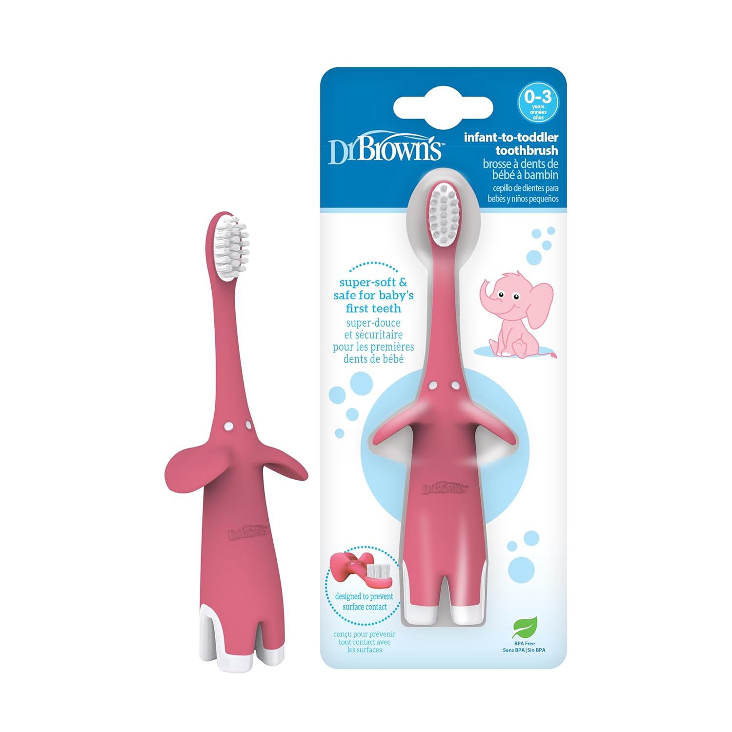 Dr. Brown's Infant-to-Toddler Toothbrush, Pink