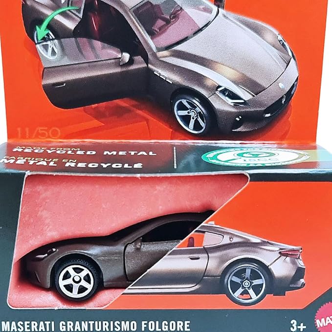 Hot Wheels Match Box Moving Parts 2024 Maserati Granturismo Folgore for 3 Years & Above (Brown)