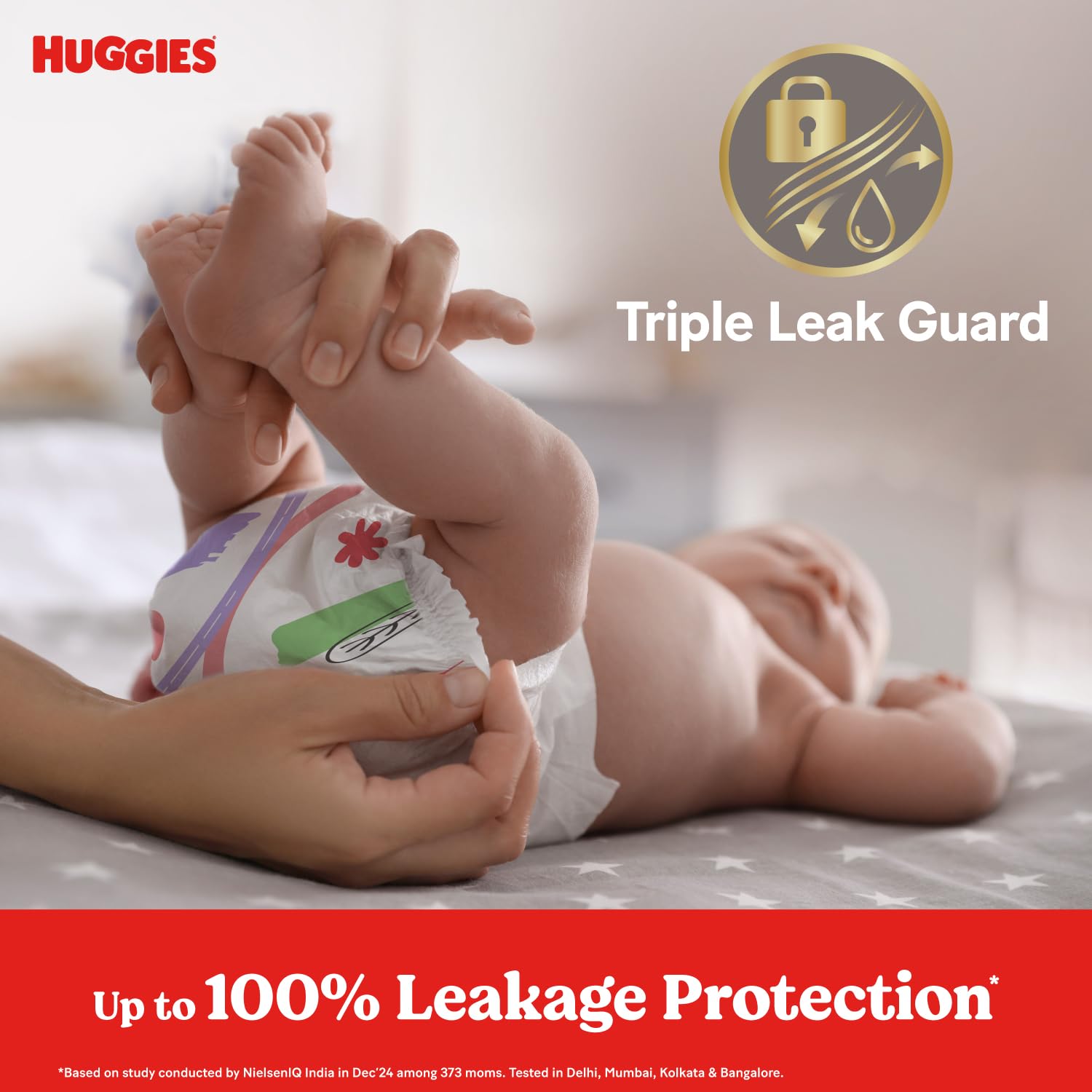 Huggies Complete Comfort Wonder Pants | Pant Style Baby Diapers Medium Size (M) 68 Count Ideal For  (7 - 12 Kgs)