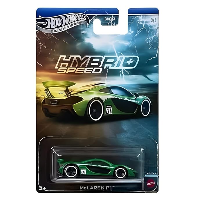 Hot Wheels Hybrid Speed 1:64 Mclaren P1 Silver Series for 3 Years & Above 3/5 (Green)