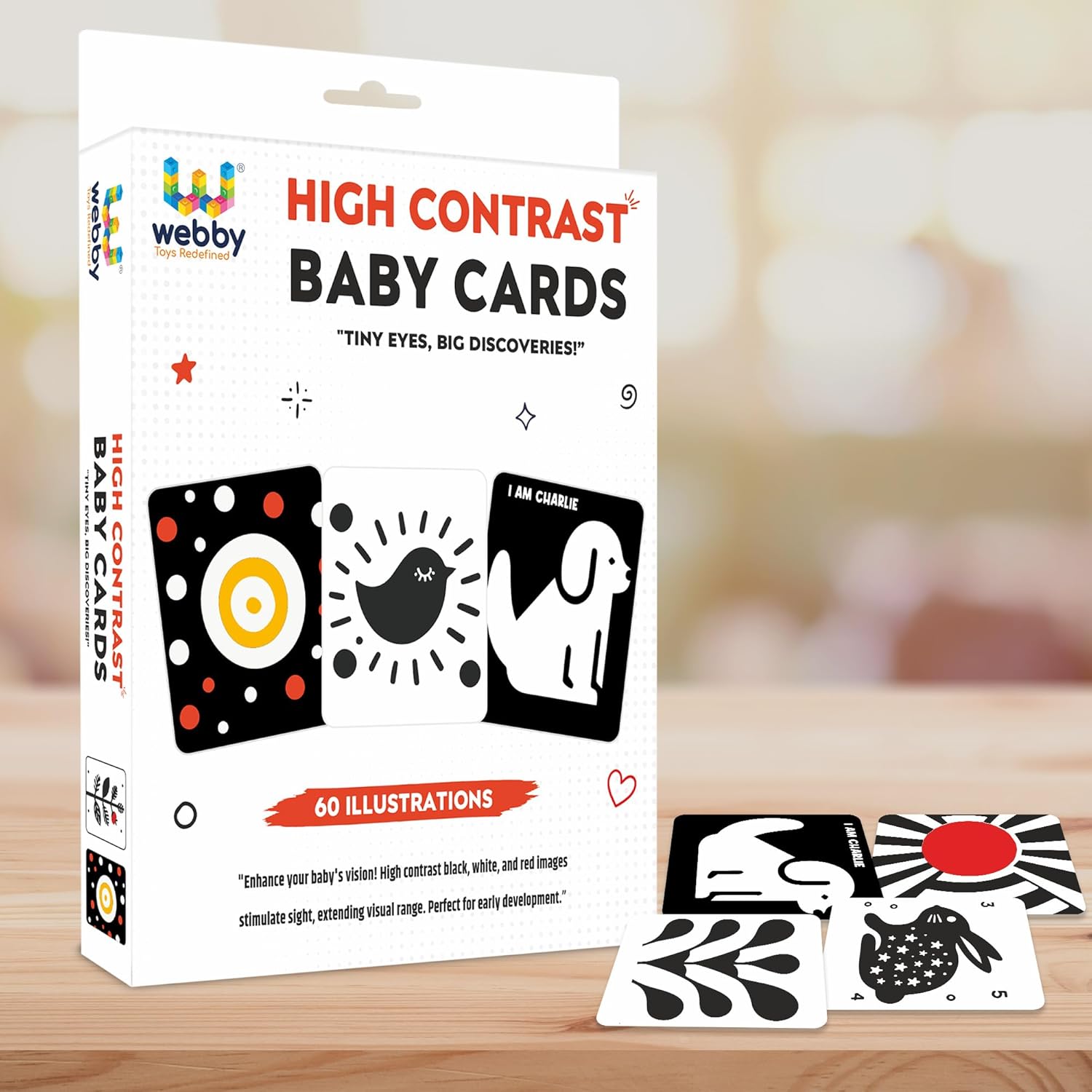 Webby High Contrast Baby Flashcards