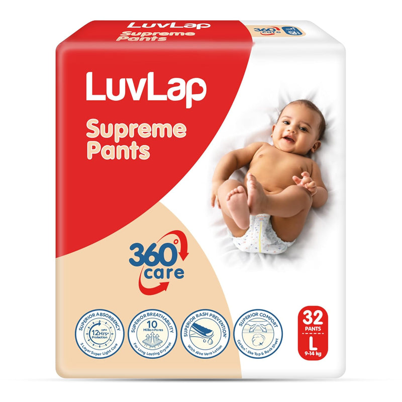 Luvlap Diaper L Size, Pant Style (Pack Of 2: 32 Pcs Each)