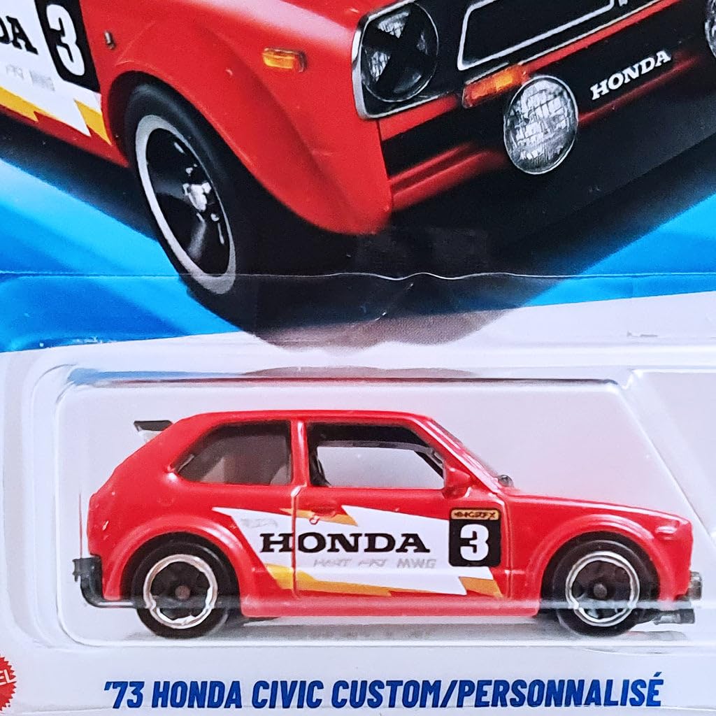 Hot Wheels 73 Honda Civic Custom Then and Now Ages 3 Years and Up 231/250 (Red)