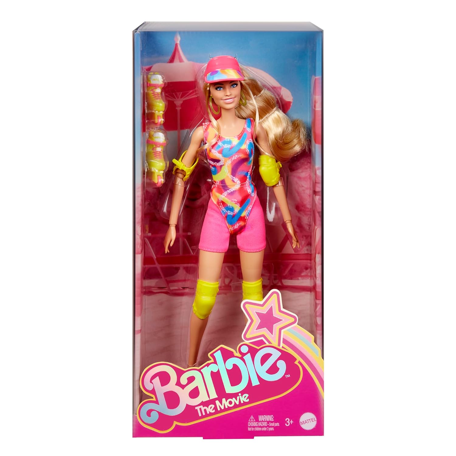 Barbie The Movie Doll Margot Robbie as Collectible Inline Skating Doll Wearing Leotard Biker Shorts