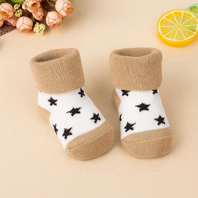 Baby Boys Warm Thick Turn Cuff Ankle Cotton Soft Warm Winter Socks for 12M-36 Months (Medium), ankle length