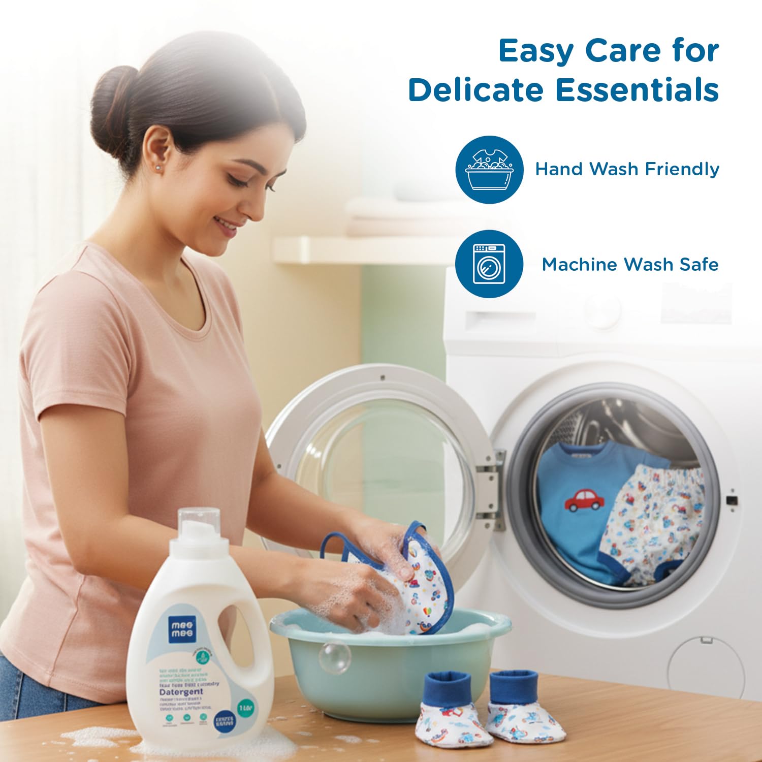 Mee Mee New Born Baby Gift Set | Soft Cotton Clothing Essentials for Infants/Baby Girls, Boys | Baby Shower Clothing Hamper (8 Pieces, Dark Blue)