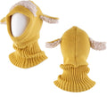 Baby Girls Boys Winter Hat Scarf Earflap Hood Scarves Caps (Yellow)