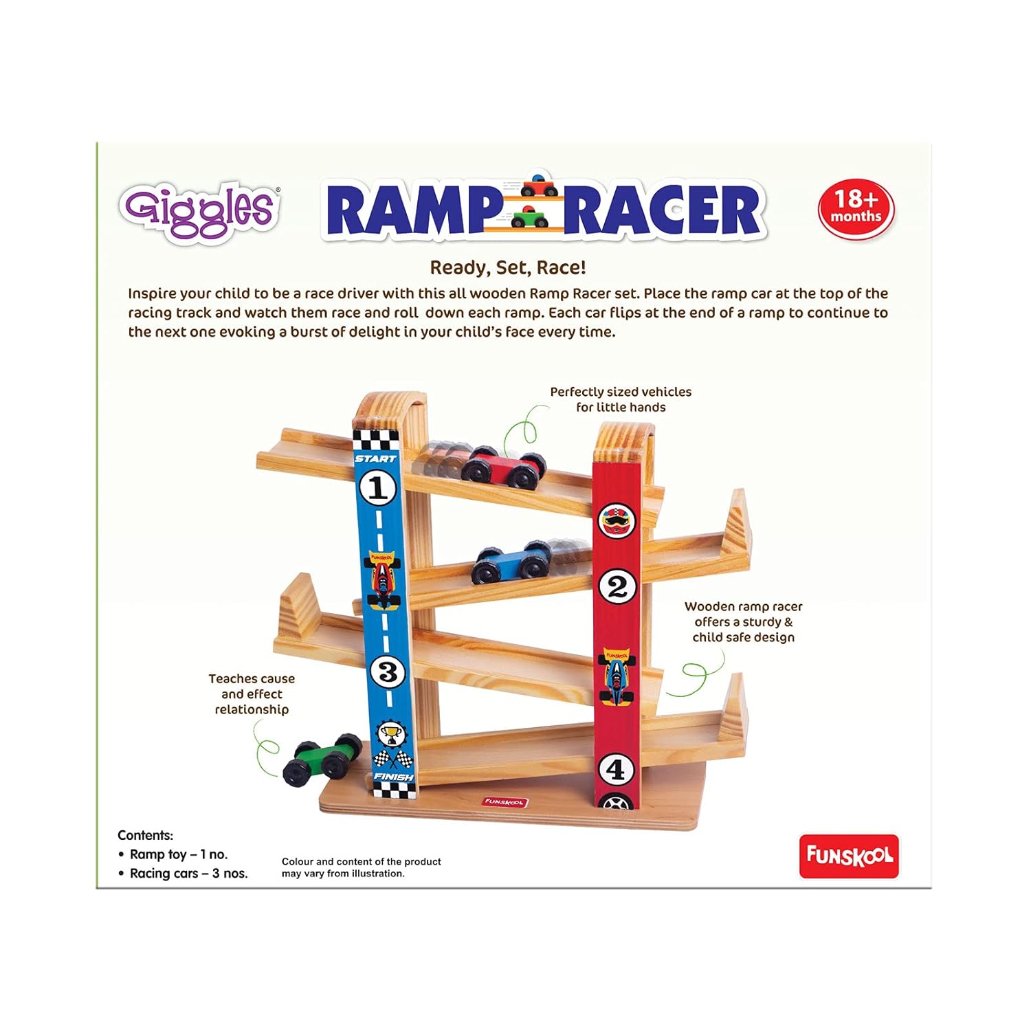 Giggles Funskool Ramp Racer Wooden Racing Toy