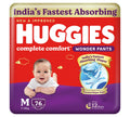 Huggies Complete Comfort Wonder Pants  Medium Size (M), 76 Count,  Ideal For 7 To 12 Kgs
