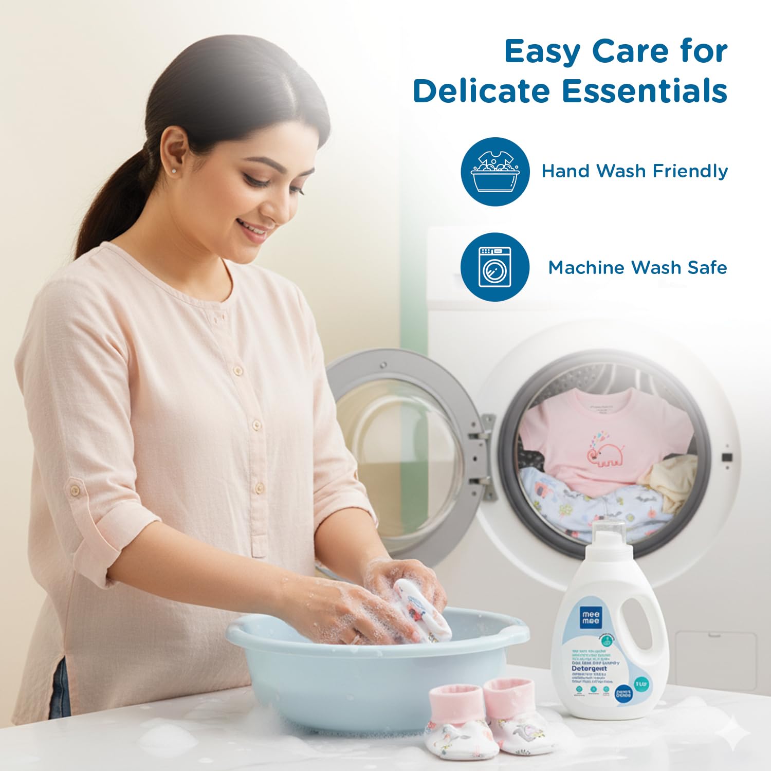 Mee Mee New Born Baby Gift Set | Soft Cotton Clothing Essentials for Infants/Baby Girls, Boys | Baby Shower Clothing Hamper| Ideal Gift for New Born Baby | 8 Pieces | (Square, Pink)