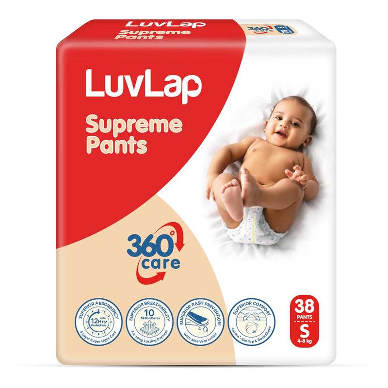 Luvlap Diaper Small Size, Pant Style (Pack Of 2: 38Pcs Each)