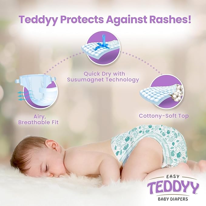 Premium Saifcare Teddy Diapers For Newborns – Ultra-Soft, Leakproof, And Skin-Friendly Protection For Your Baby’S First Days (One Size) (2-5 Kg)NB 21 PC