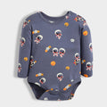 Multicolour Space Explorer Print Cotton Full Sleeves Bodysuit