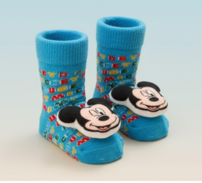 Mickey Mouse Cozy Knit Baby Booties – Blue Edition