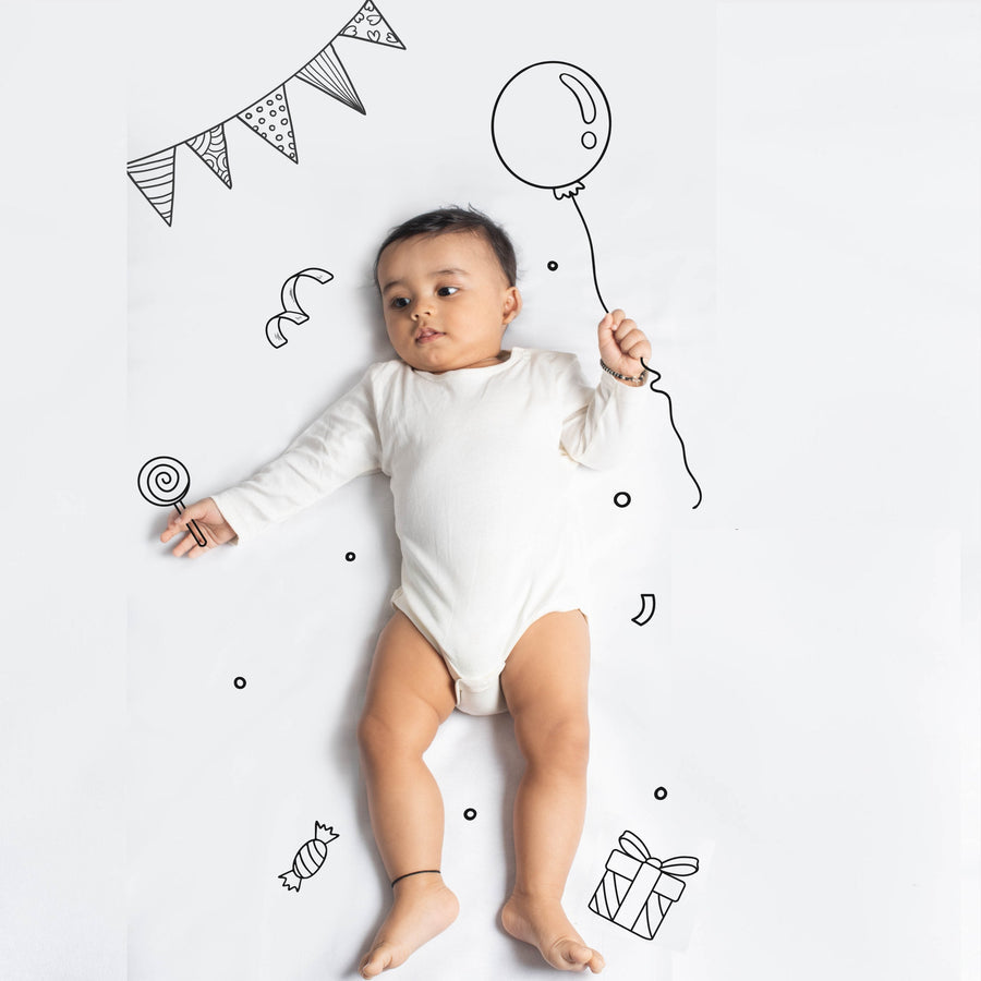 Off White Solid Cotton Full Sleeves Bodysuit