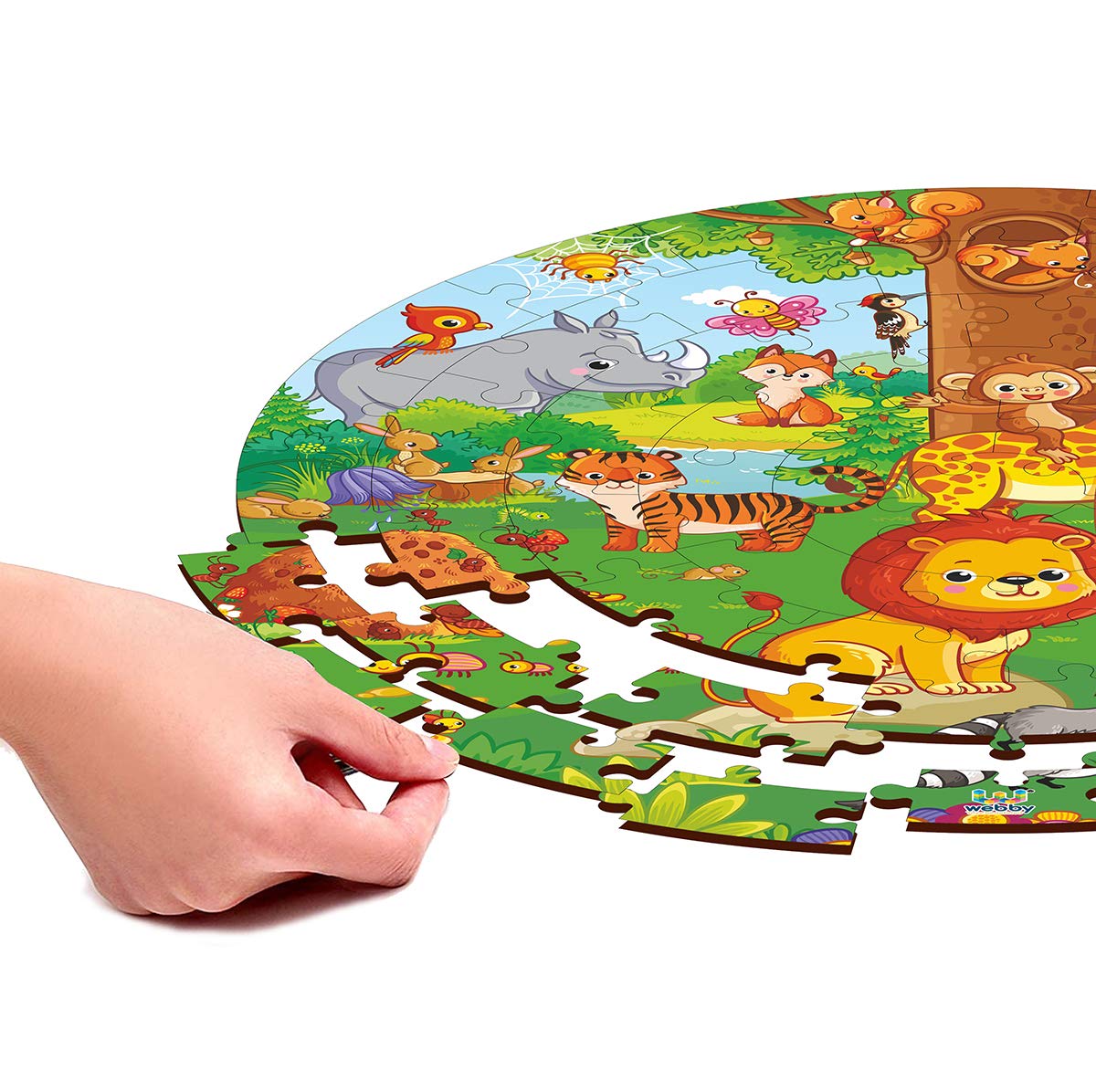 Webby Jungle Jigsaw Puzzle for 3 and Above, 60 Piece, Multicolour
