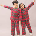 Cotton Night Suit for Boys - Red Checks
