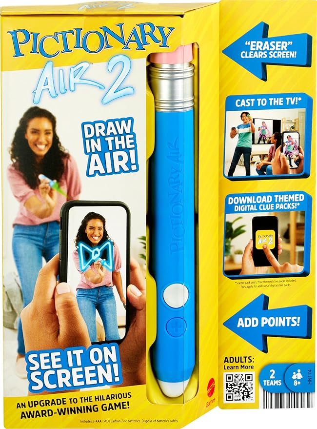 Pictionary Air 2 Game for Kids, Adults, Family and Game Night, Award-Winning Air-Drawing Family Game, Draw in The Air and See it On Screen