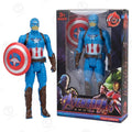 Super Hero Action Figure Toy Set with Light, 1-Piece Comic Hero Figurines, Durable Plastic Figures, Movable Parts, Collectible Toys for Boys & Girls (Captain)