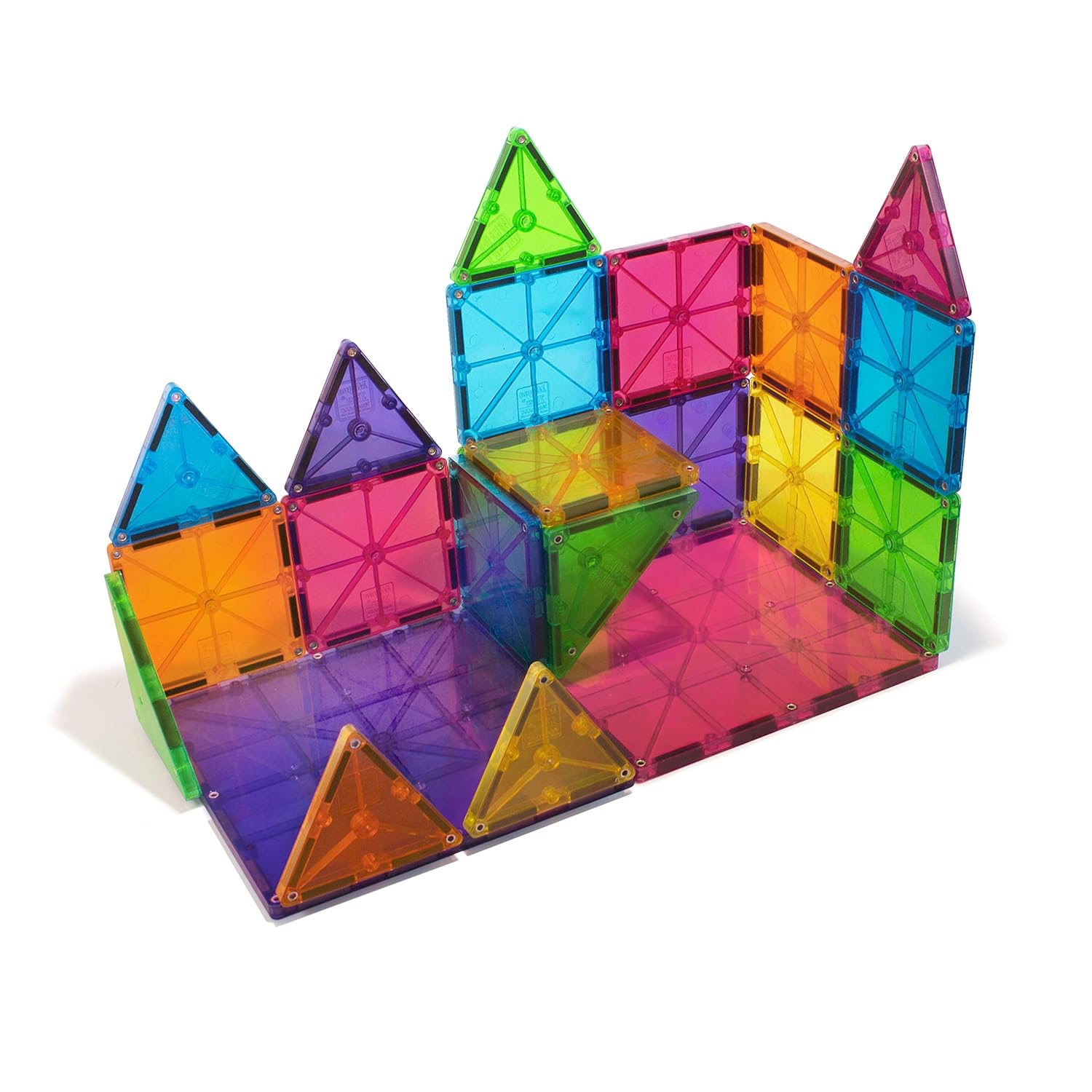 Magna Tiles Magnetic Building Toys Clear Colors Set Multi Color (32 Pieces)