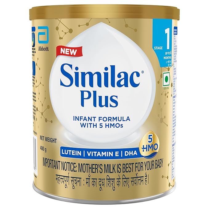 Similac Plus Stage 1 Infant Formula, Up To 6 Months, 400G Tin, With Hmo, Supports Baby'S Immunity And Brain Development, Powder
