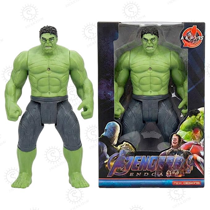 Super Hero Action Figure Toy Set with Light, 1-Piece Comic Hero Figurines, Durable Plastic Figures, Movable Parts, Collectible Toys for Boys & Girls (Green Boy)
