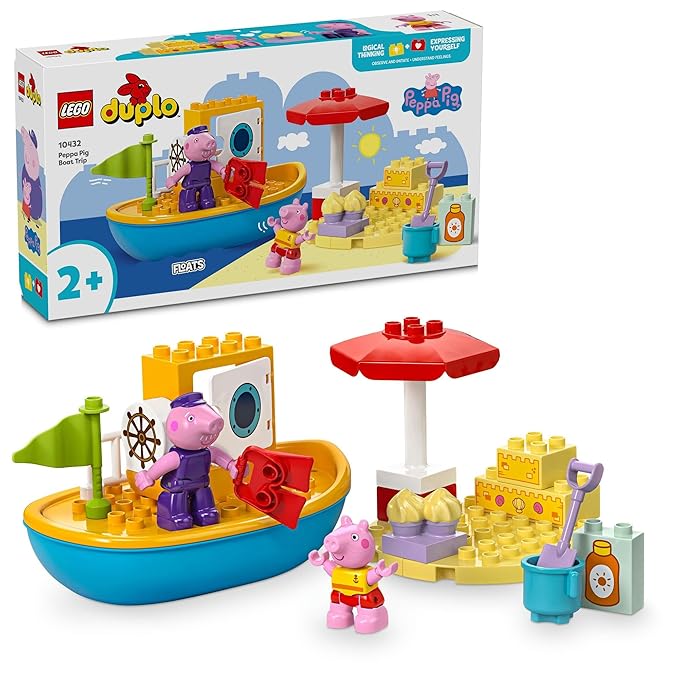 LEGO DUPLO Peppa Pig Boat Trip Playset 10432 Building Blocks Toys for 2 Gift for Boys and Girls