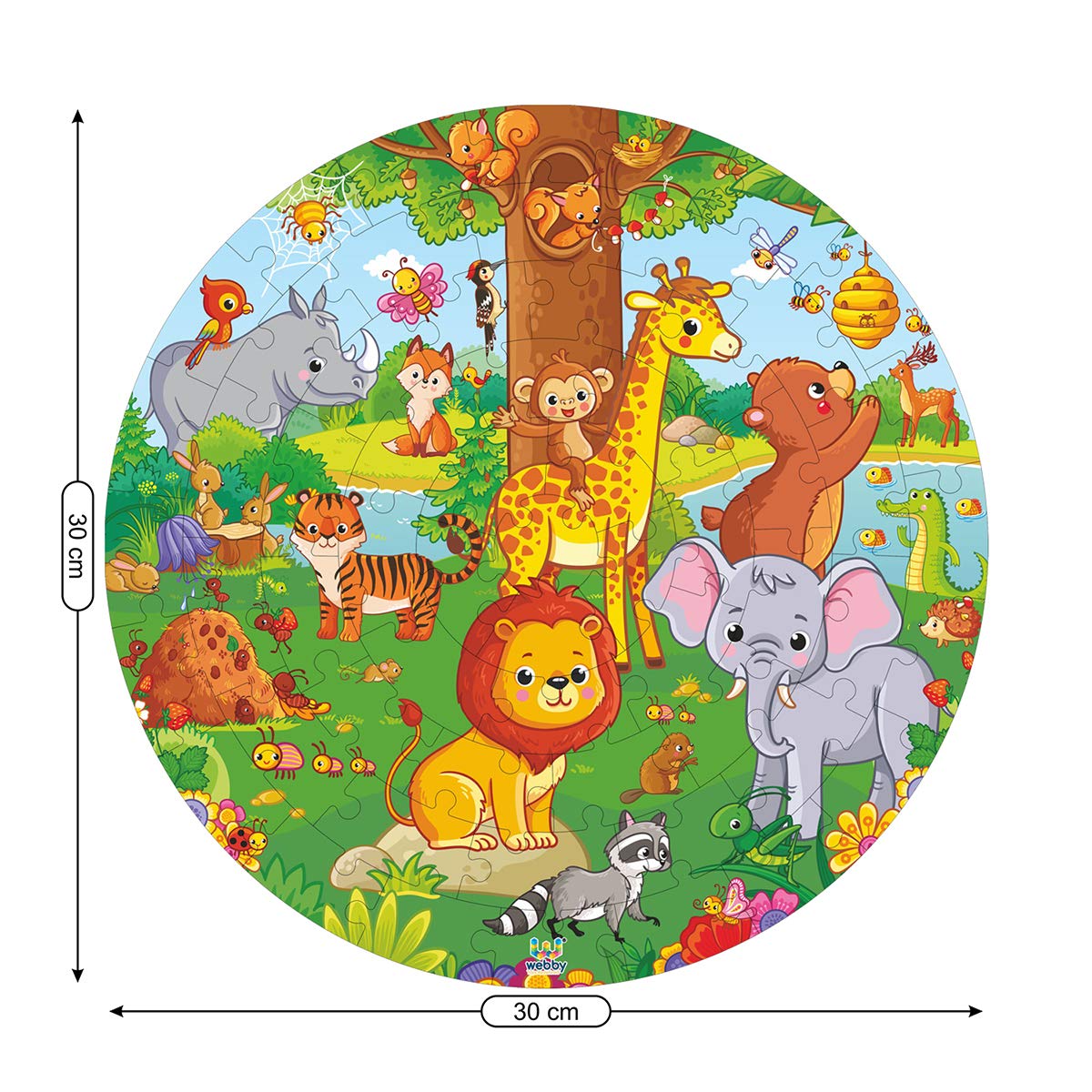 Webby Jungle Jigsaw Puzzle for 3 and Above, 60 Piece, Multicolour