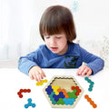 Webby Hexagonal Wooden Tetris Brain Teaser Puzzle