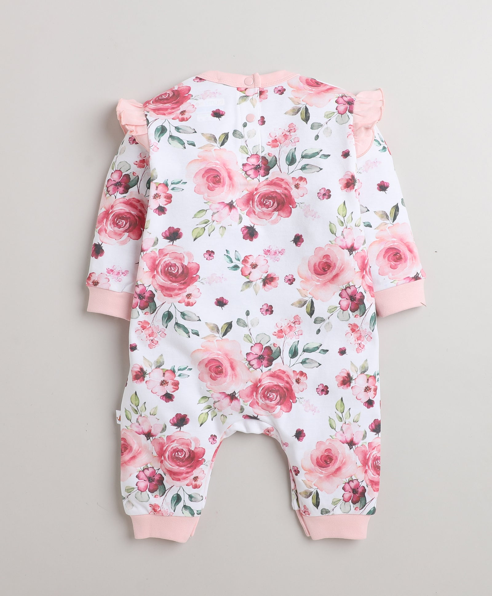 White & Pink Girls Full Sleeves Trendy Sleepsuit With Headband