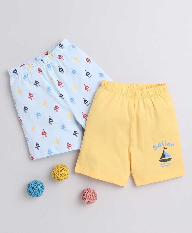 Sky Blue & Yellow Boys Shorts Pack Of 2
