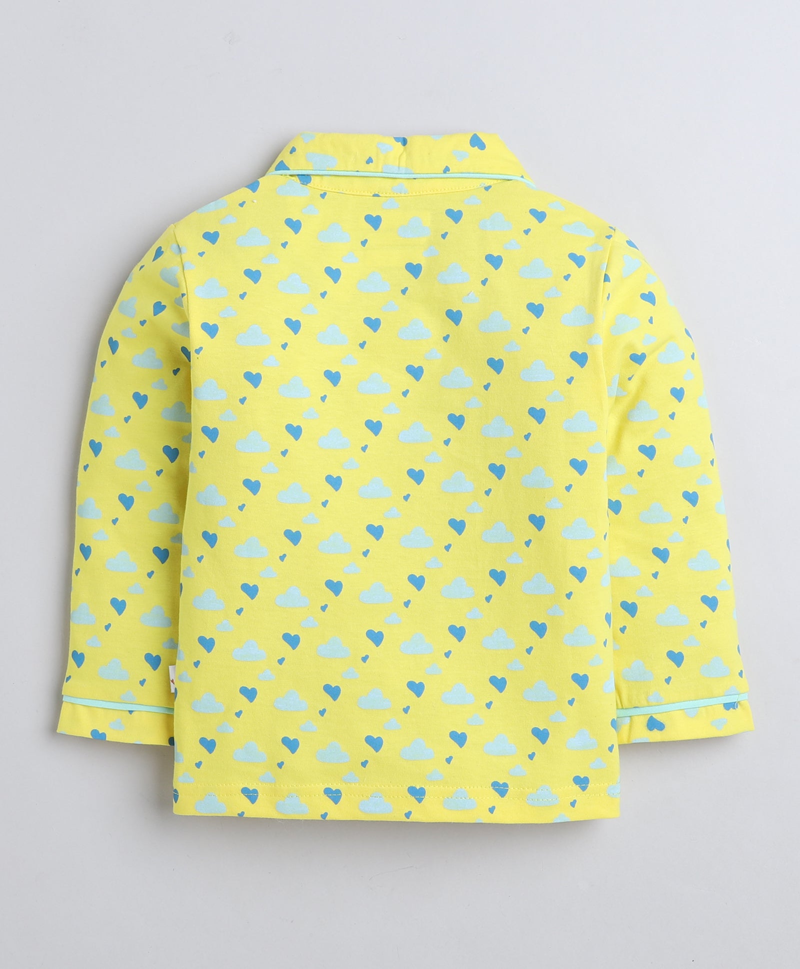 Yellow Girls Full Sleeves Cotton Night Suit