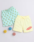 Mint & Yellow Boys Shorts Pack Of 2