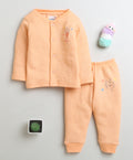 Orange Full Sleeves Cotton Thermal Jabla & Jogger Set