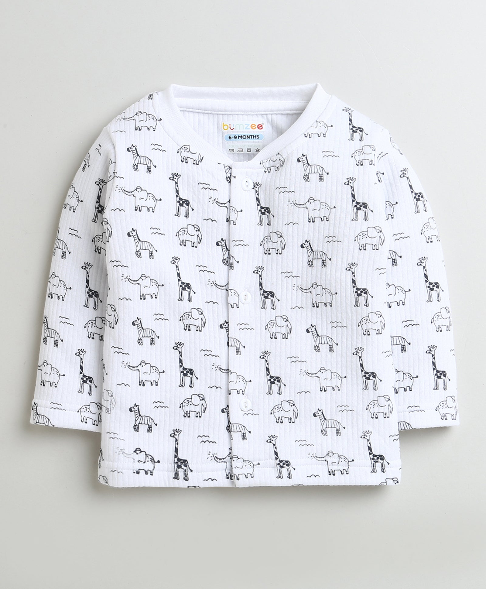 White & Charcoal Grey Boys Full Sleeves Cotton Thermal Jablas Pack Of 2