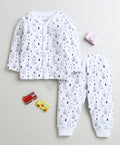 White Boys Full Sleeves Cotton Thermal Jabla & Jogger Set