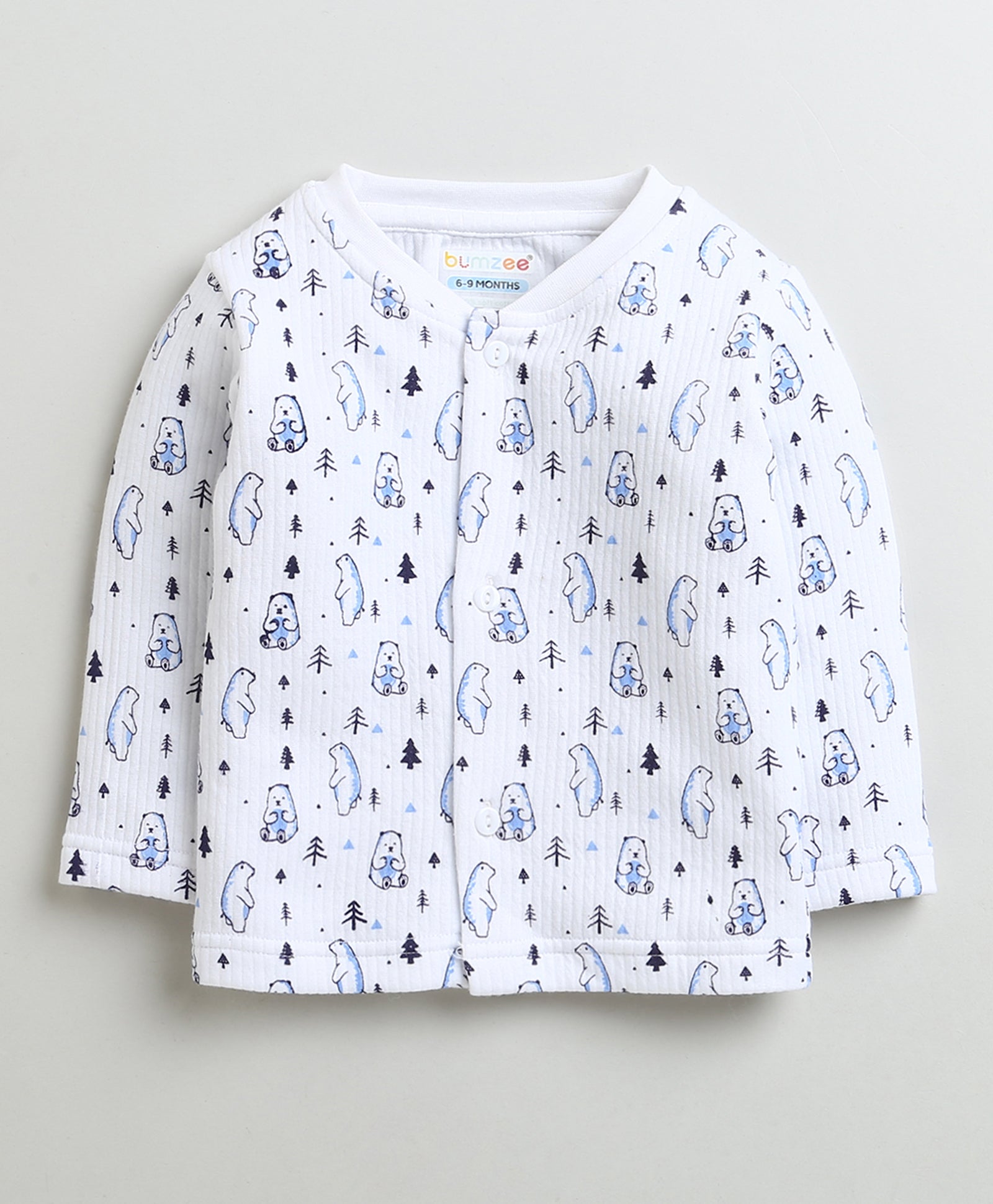 White Boys Full Sleeves Cotton Thermal Jabla & Jogger Set