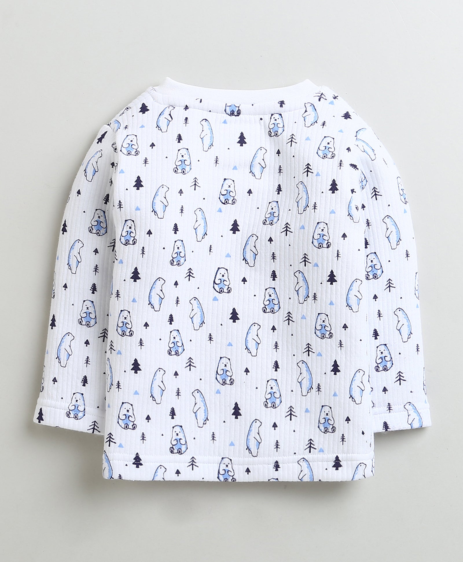 White Boys Full Sleeves Cotton Thermal Jabla & Jogger Set