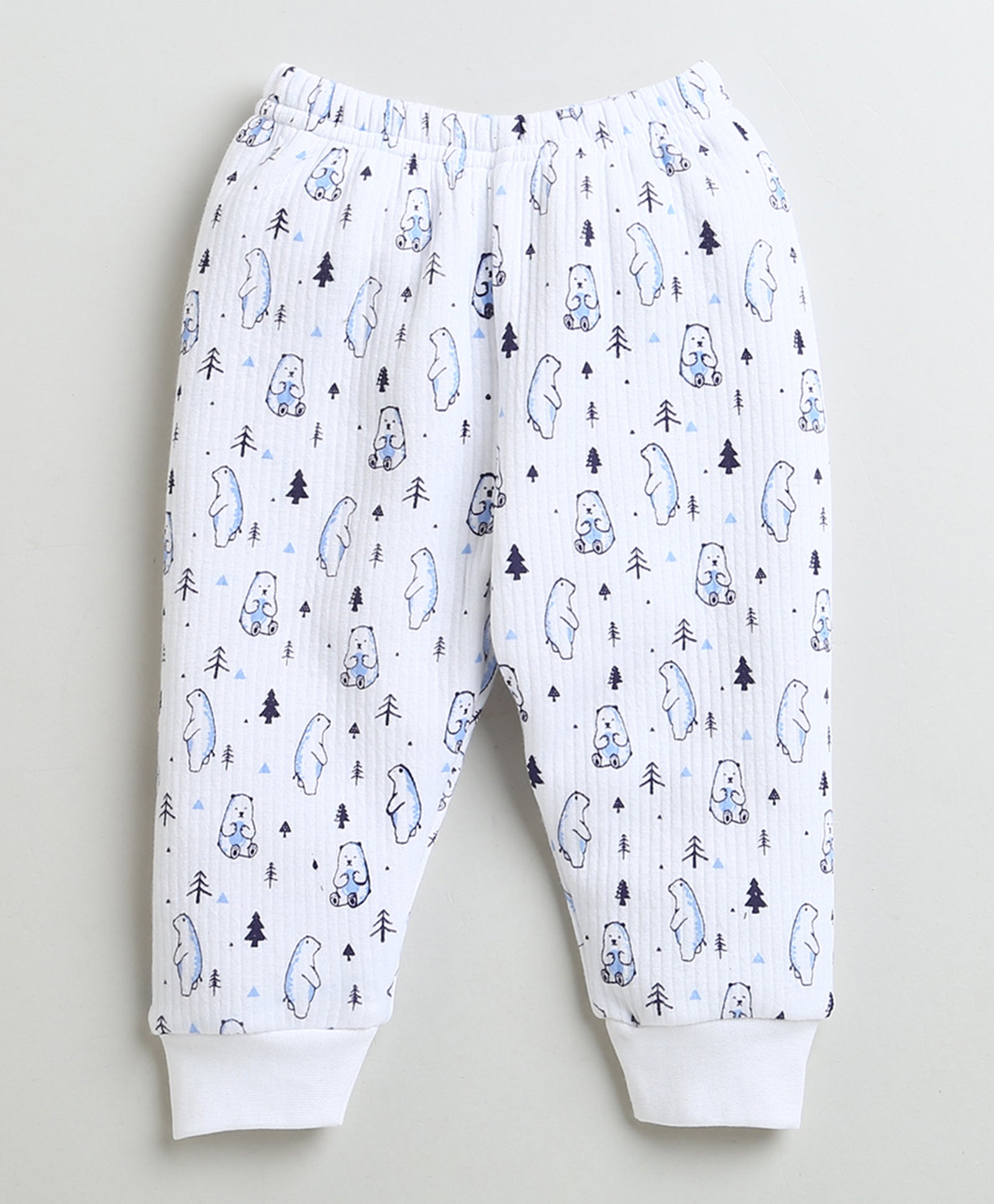 White Boys Full Sleeves Cotton Thermal Jabla & Jogger Set