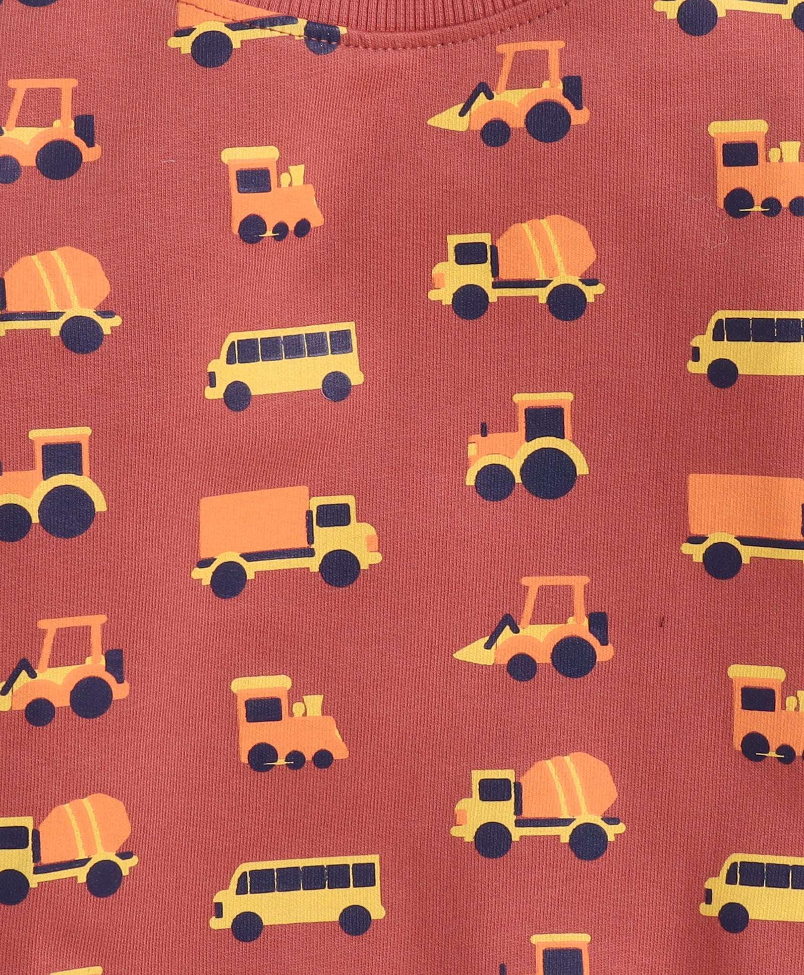 Brown Boys Full Sleeves Cotton Sweatshirt