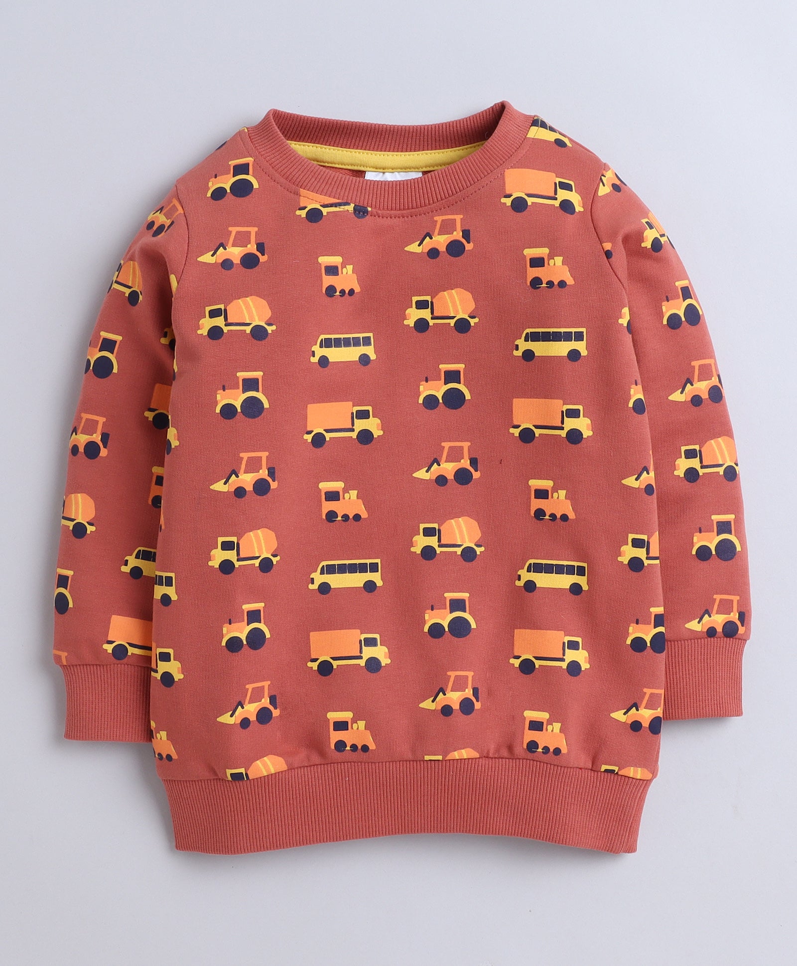 Brown Boys Full Sleeves Cotton Sweatshirt