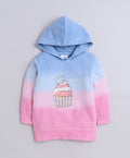 Pink & Blue Girls Full Sleeves Cotton Hooded Sweatshirt